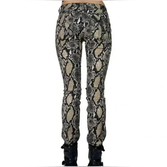 Tripp NYC Daang Goodman Python Snake Print Skinny Jeans Women Junior Size 13 Y2K - Picture 2 of 11